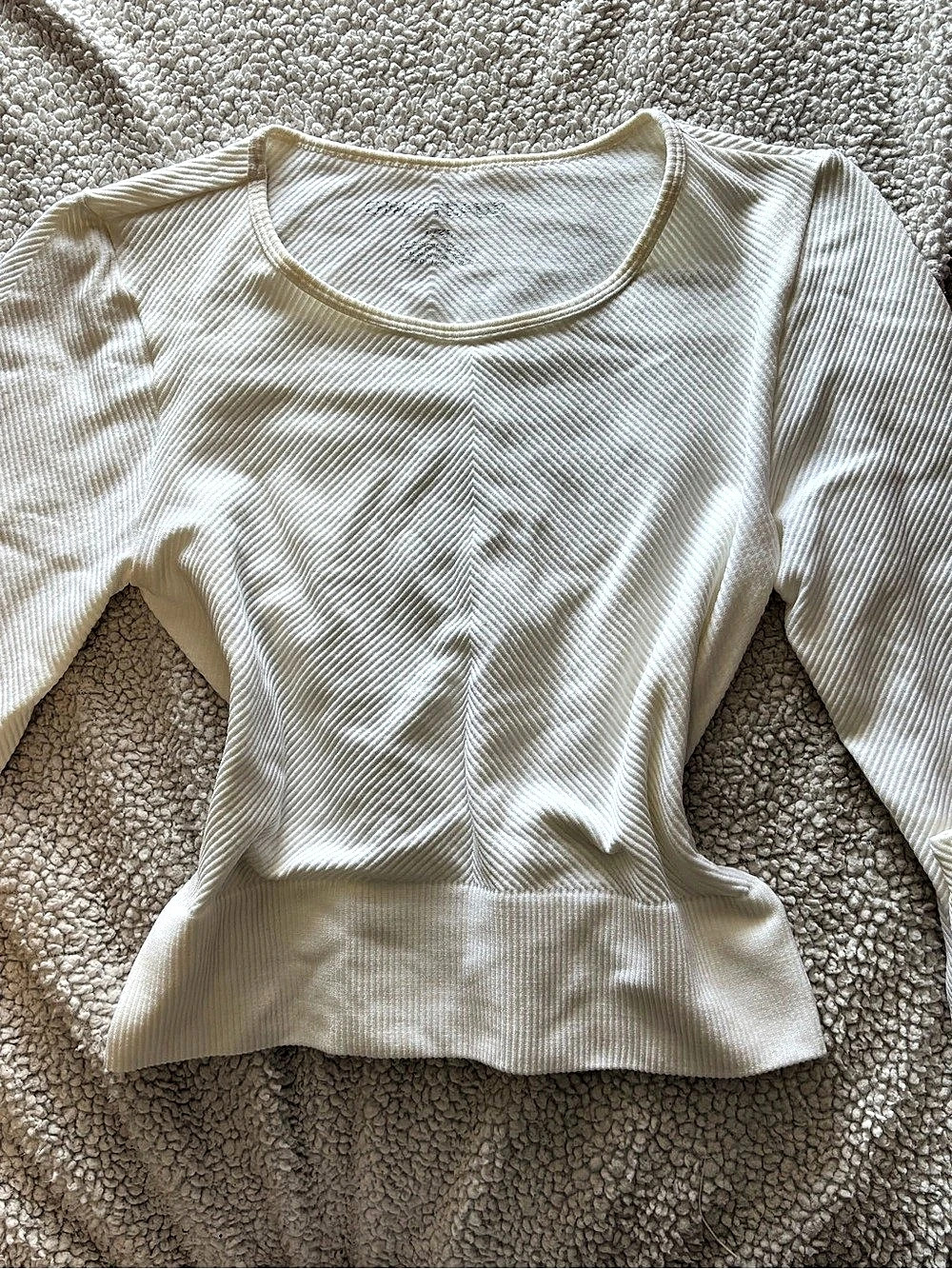 Banana Republic Ribbed Long Sleeve Top in White